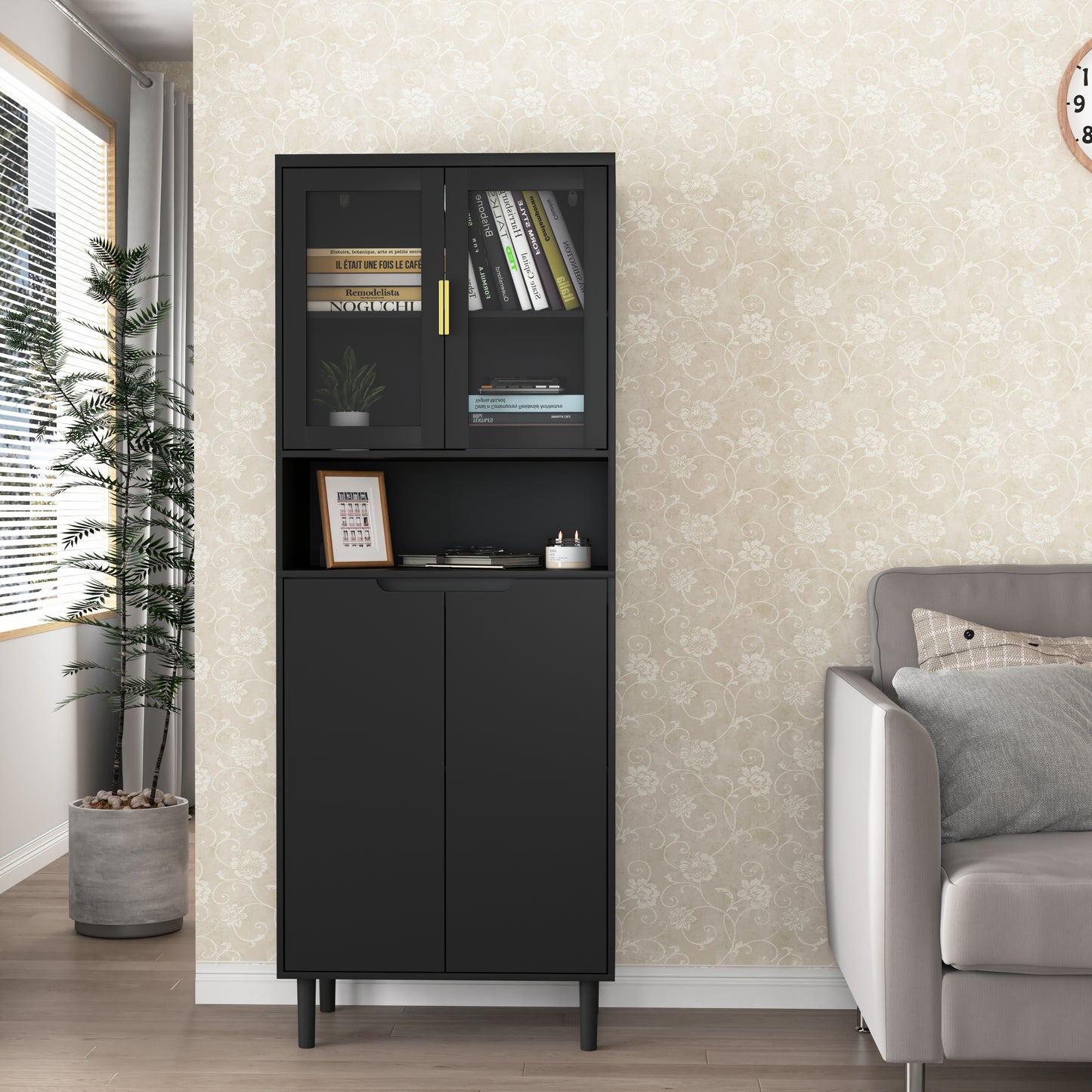 Sonoma Modern Glass Storage Bedroom Cabinet