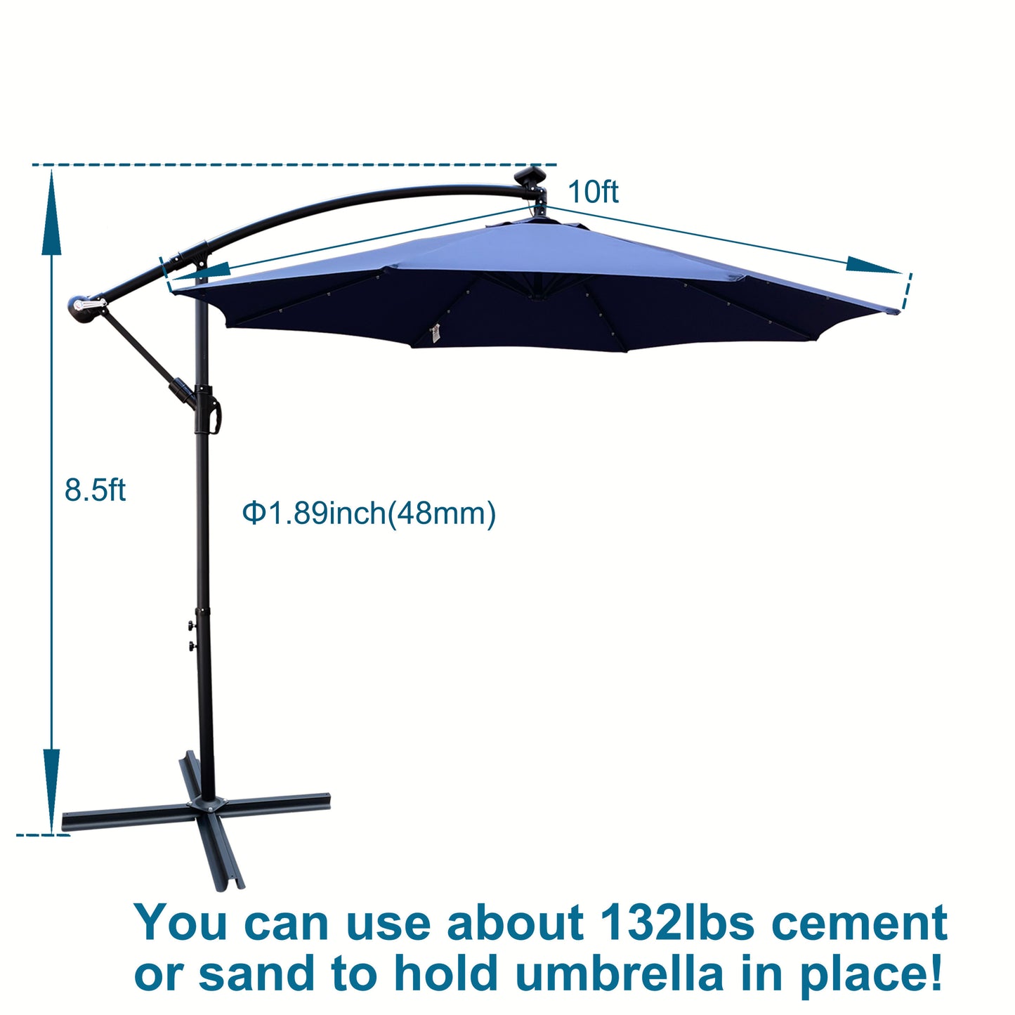 Marcel Modern Solar LED Patio Umbrella