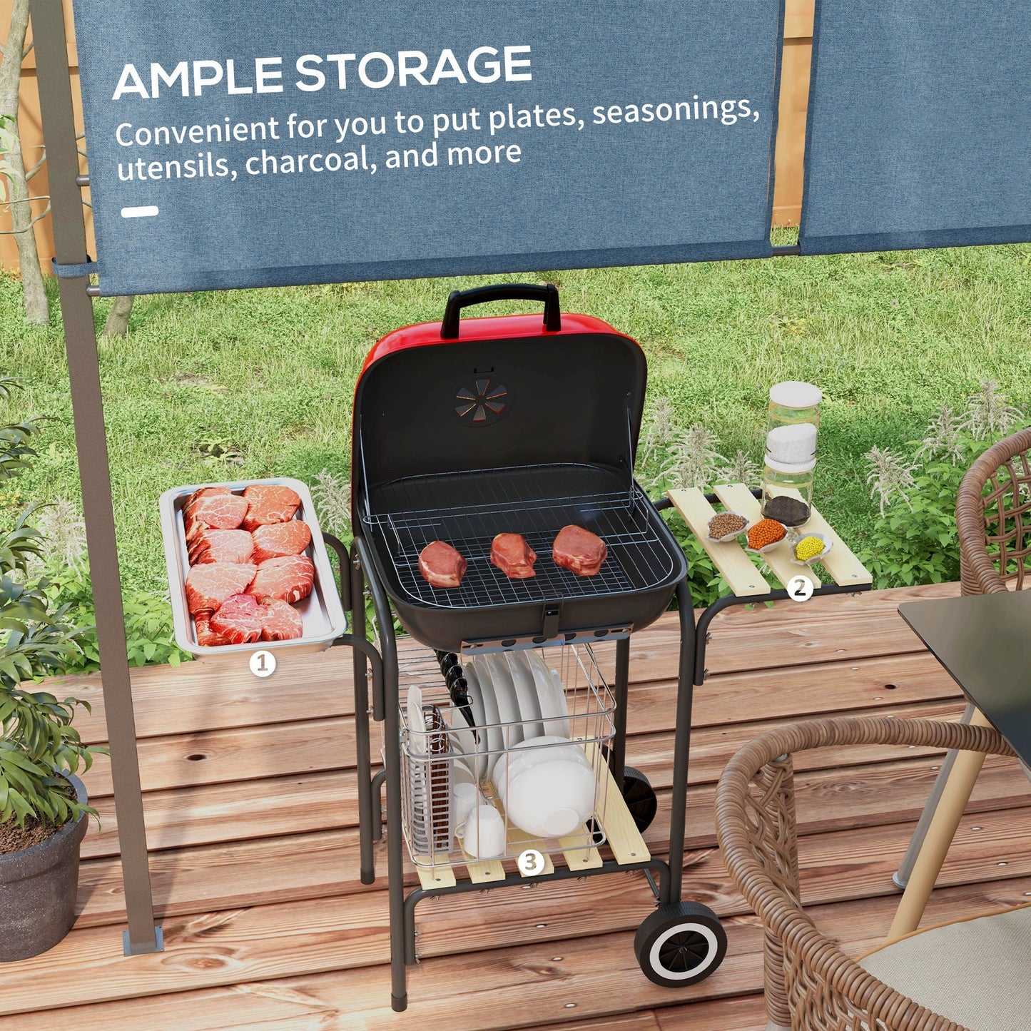 Jiron Industrial Portable BBQ Grill