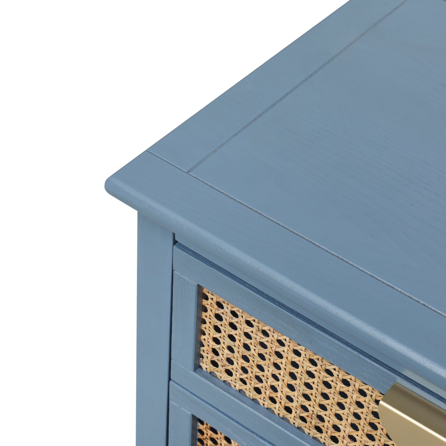 Amity Mid-Century Natural Rattan Side Table