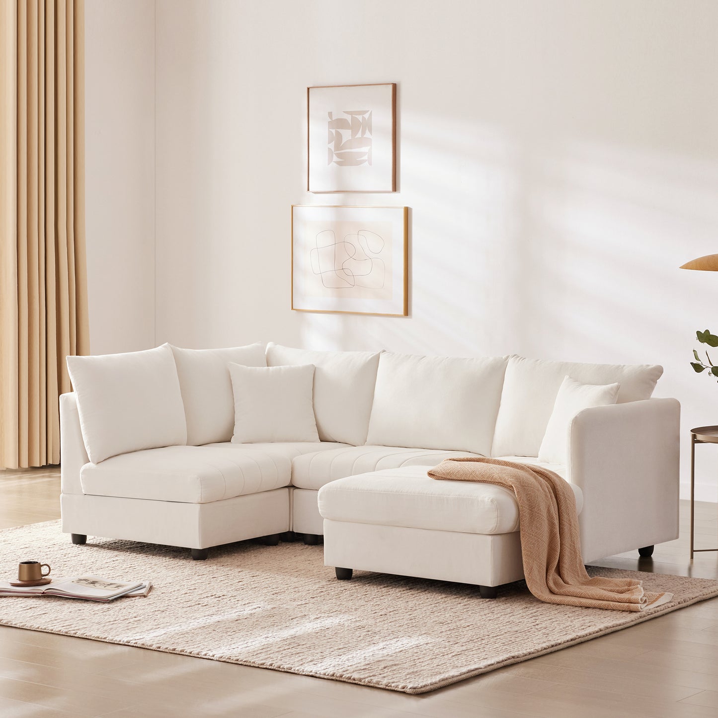 Amity Modern Modern Stripe Sectional Sofa