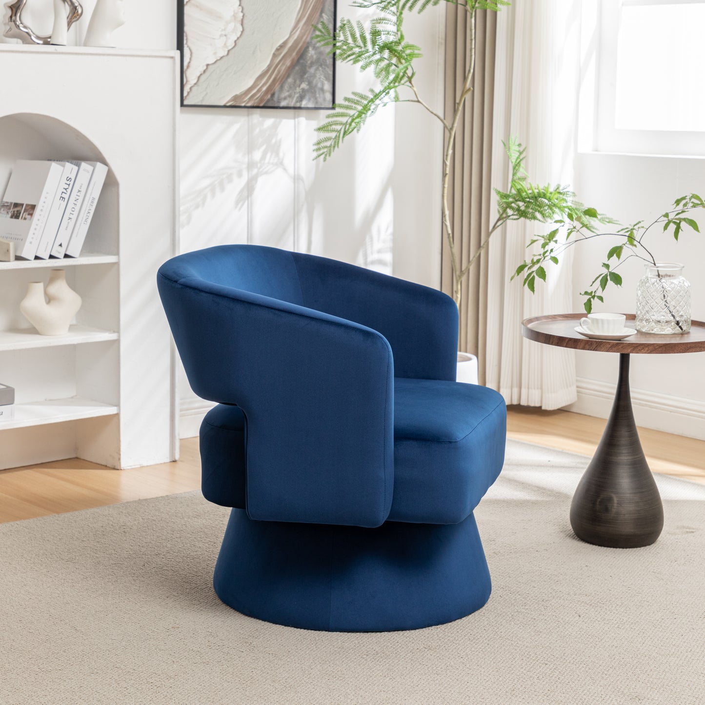 Elmcrest Traditional Velvet Swivel Accent Chair