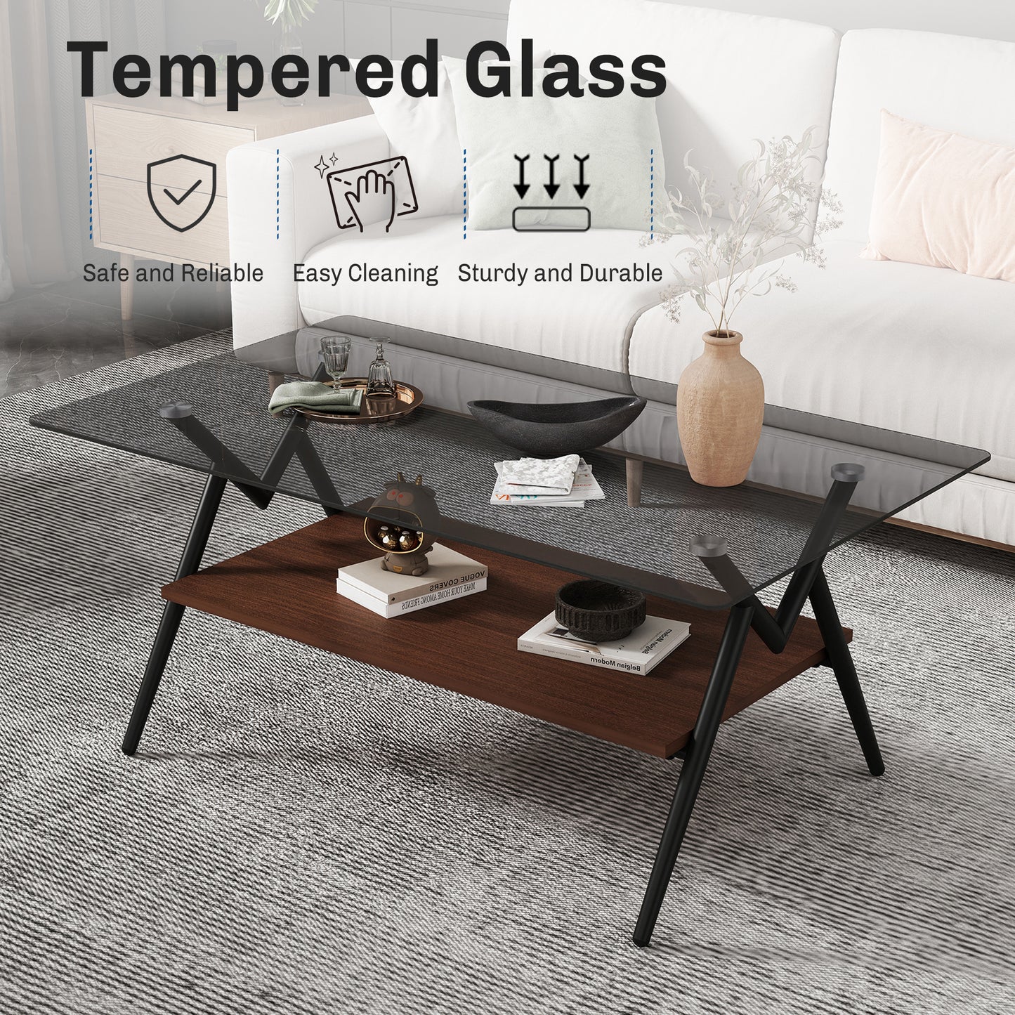 Amity Modern Rectangle Coffee Table