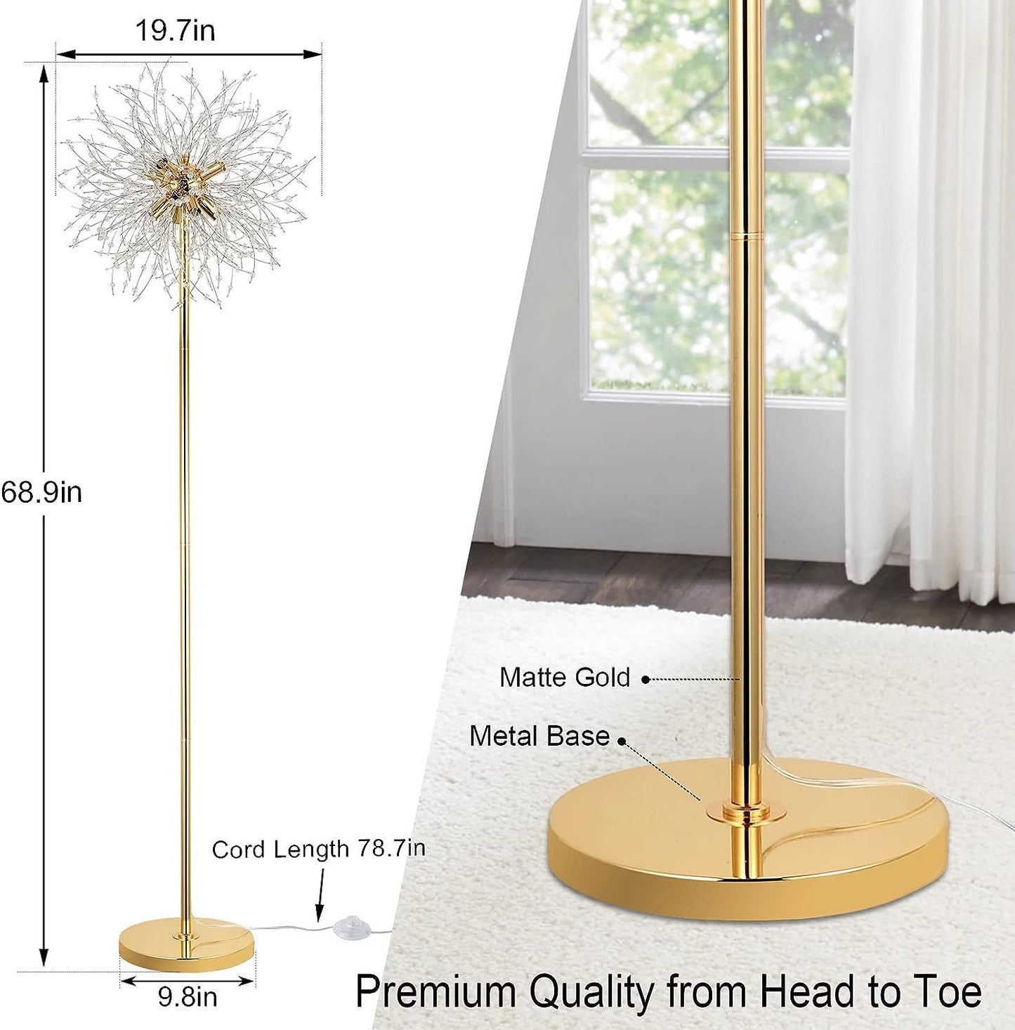 Calista Modern Crystal Floor Lamp