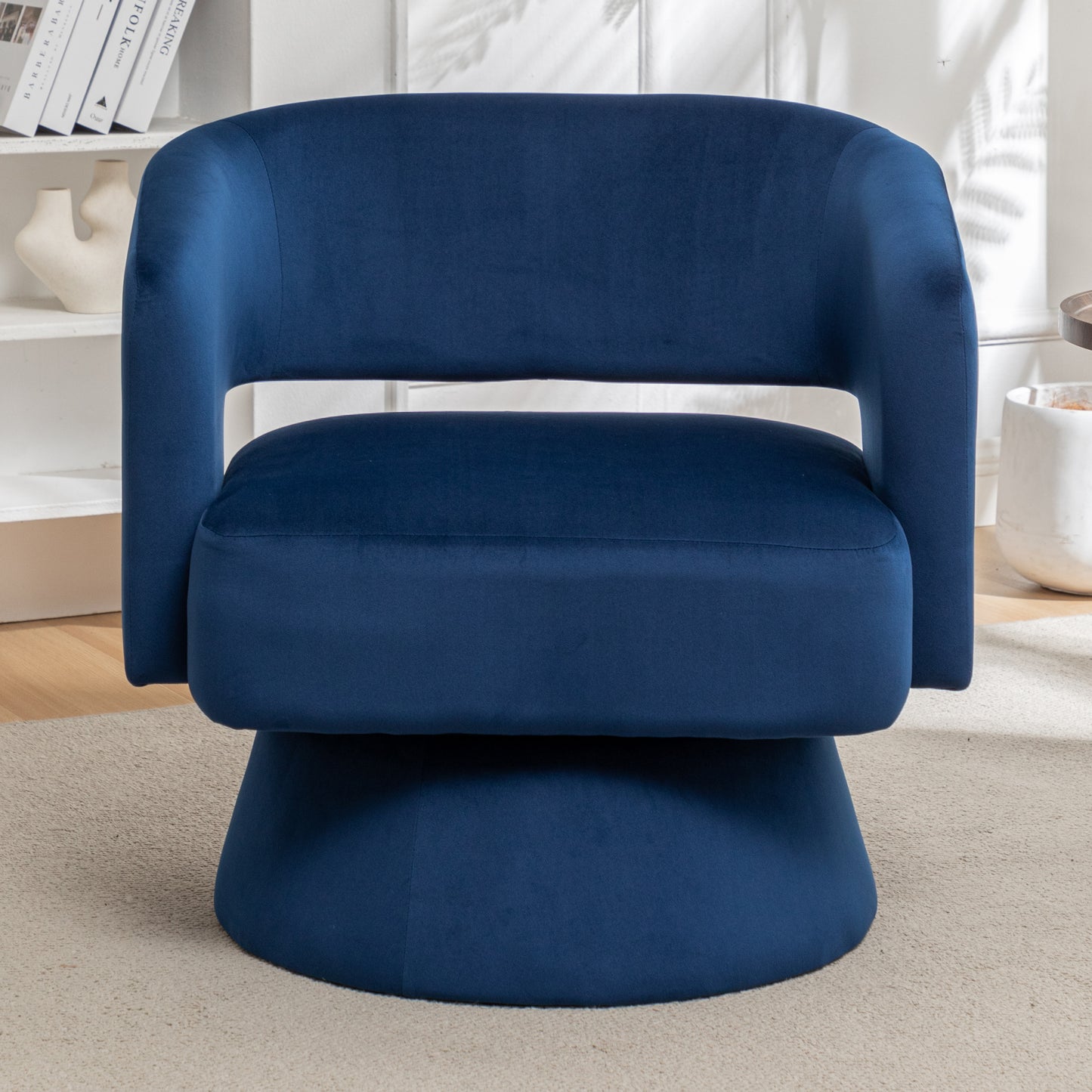 Elmcrest Traditional Velvet Swivel Accent Chair
