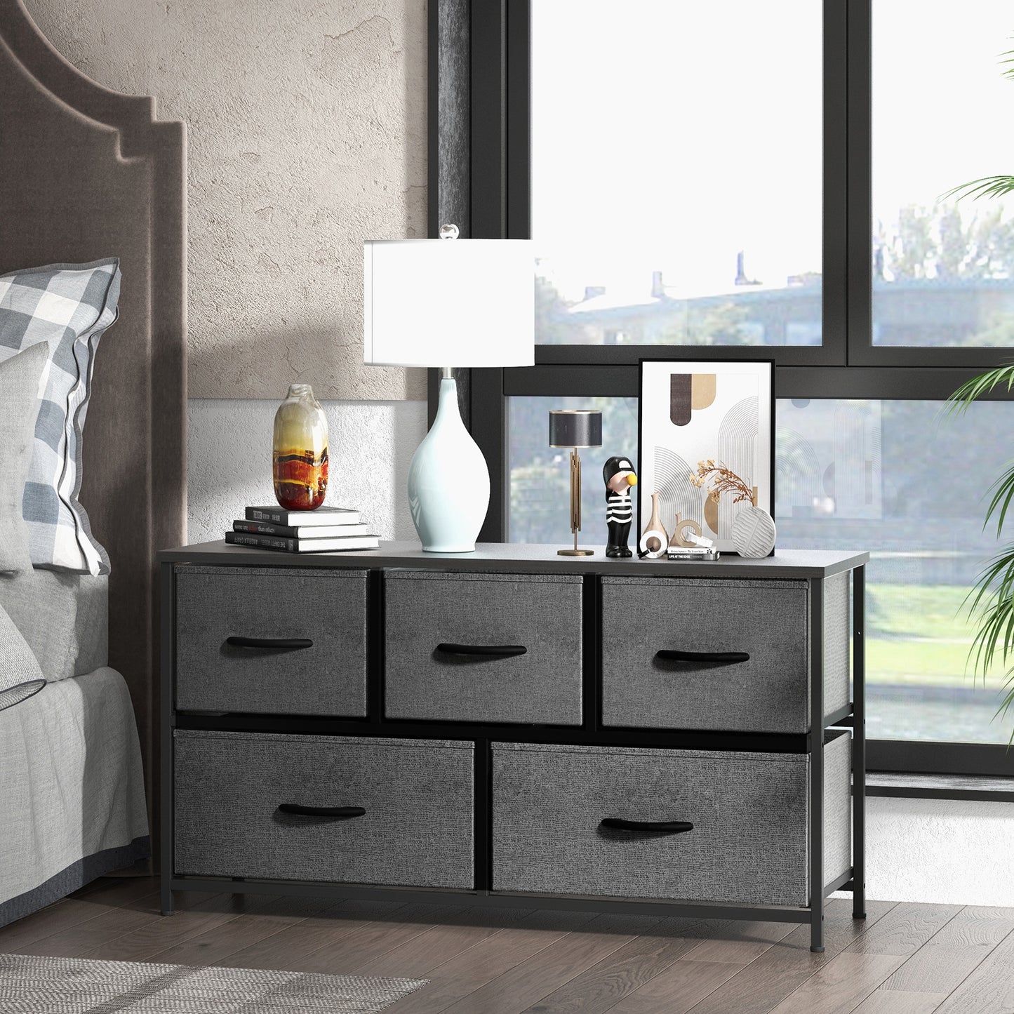 Luz Modern Fabric Dresser Cabinet Bedroom
