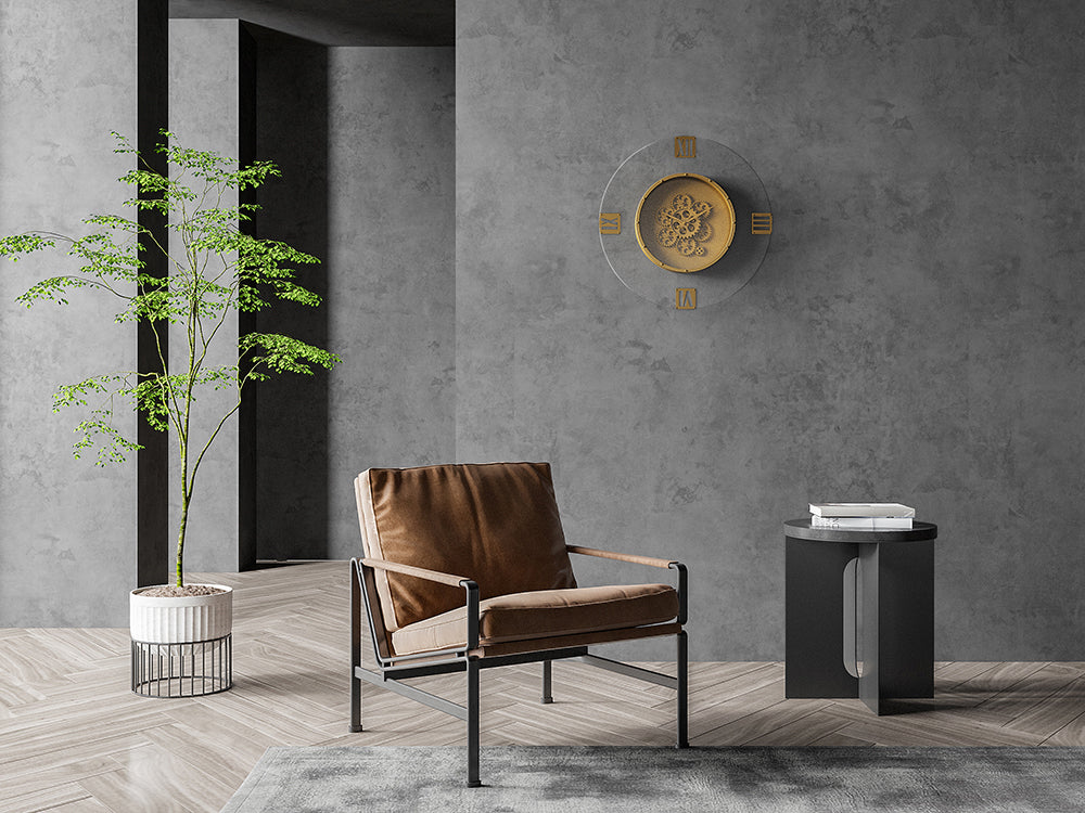 Cleo Contemporary Velvet Round Clock