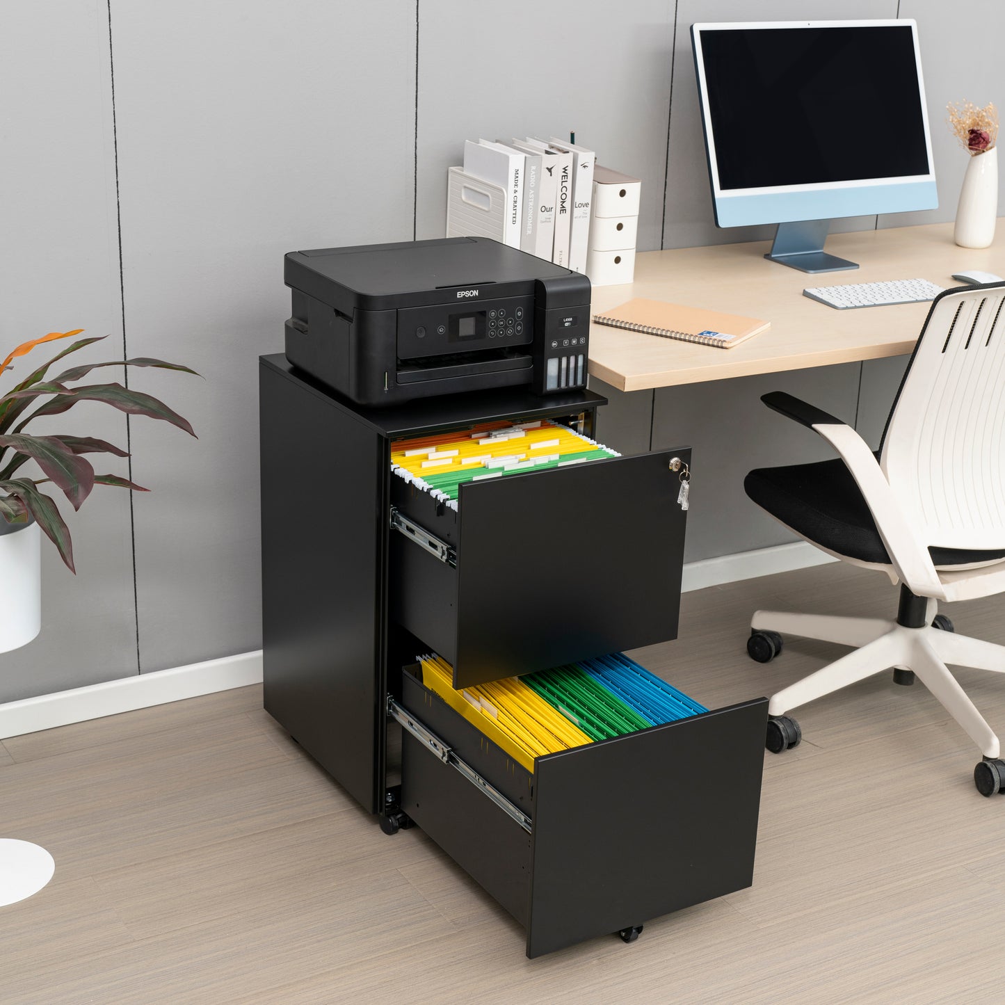 Warmsprings Modern Rolling Steel File Cabinet