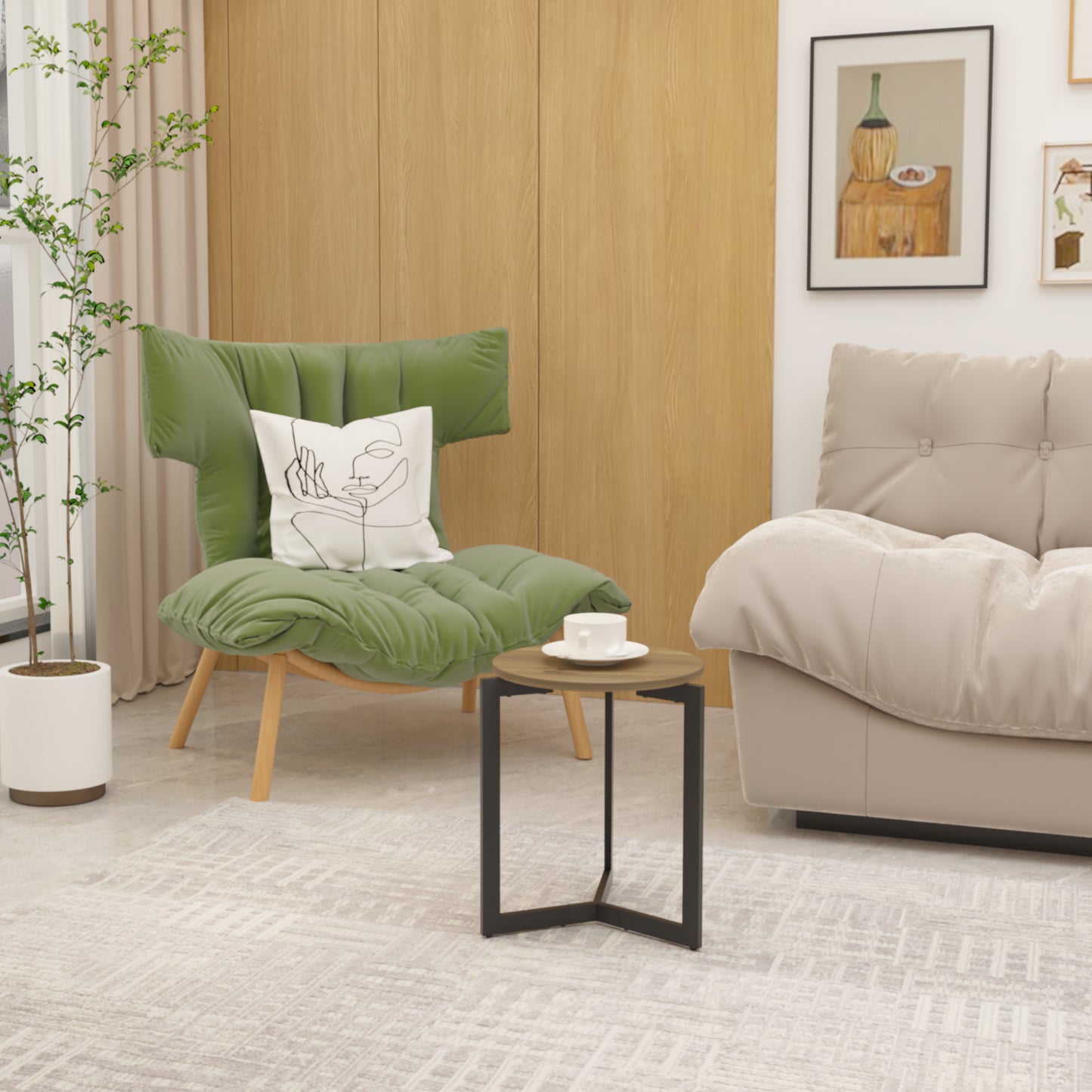 Bartholomew Modern Round Metal Accent Table