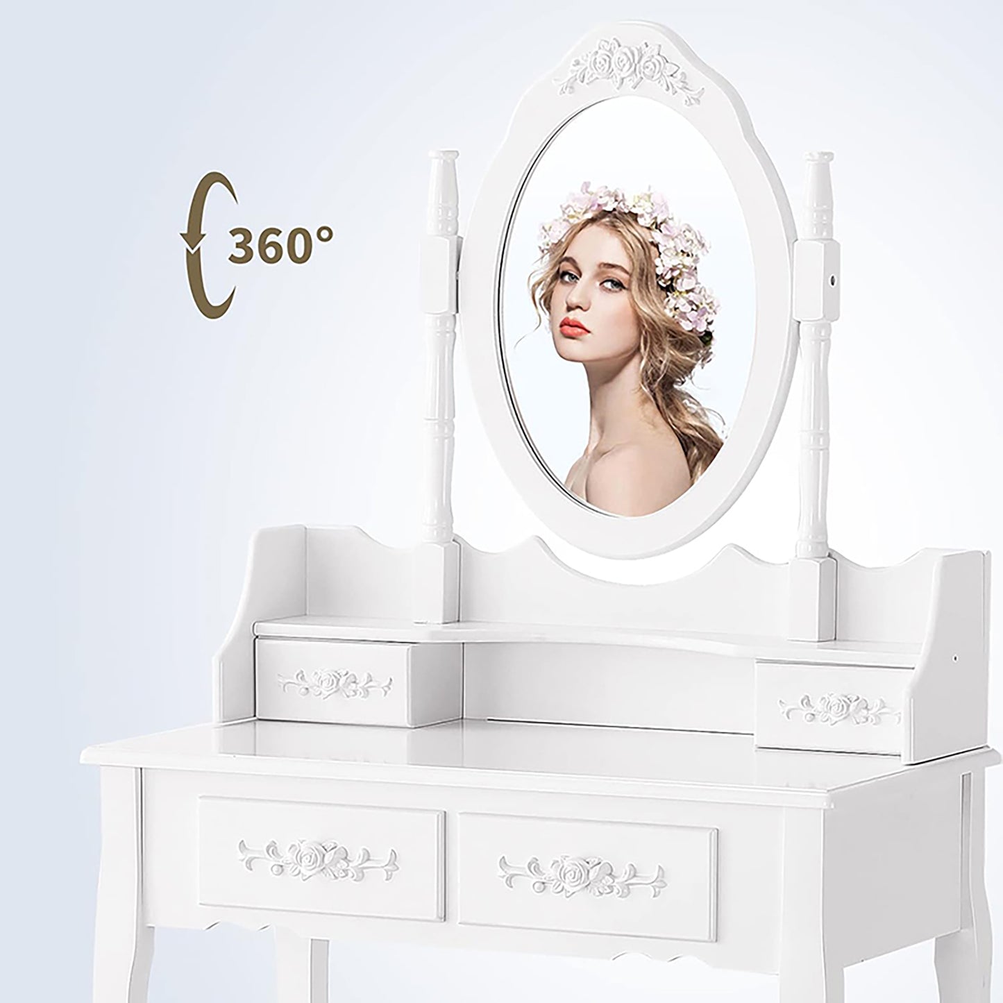 Justo Traditional Oval Vanity Dressing Set