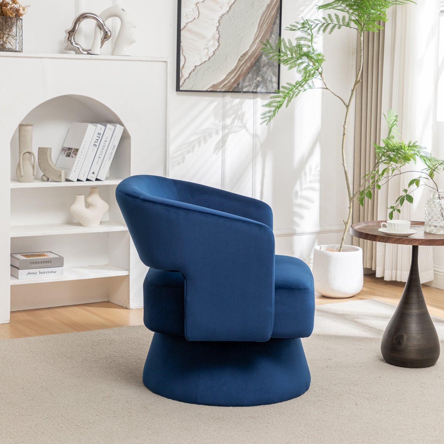 Elmcrest Traditional Velvet Swivel Accent Chair
