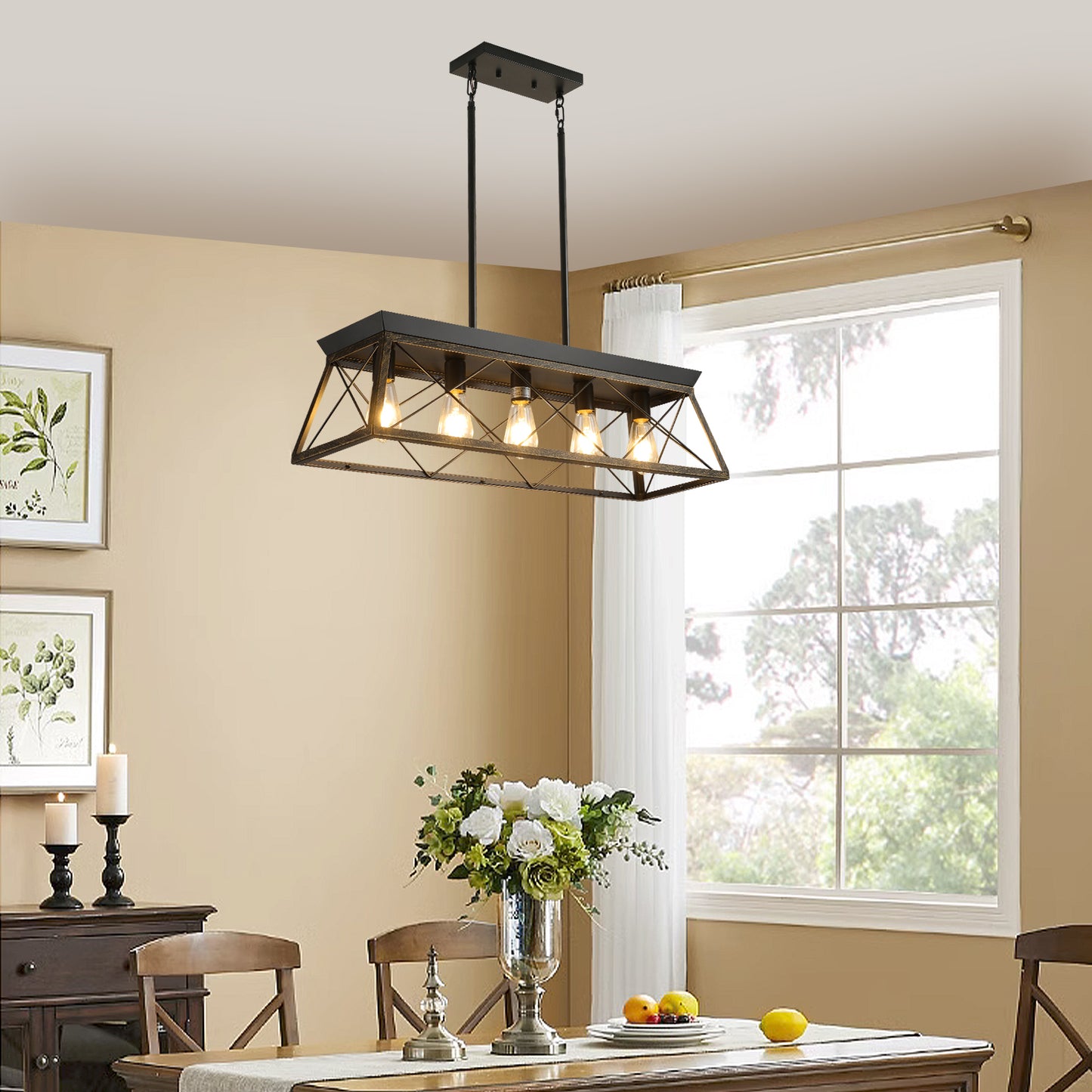 Luz Industrial Rectangular Island Light