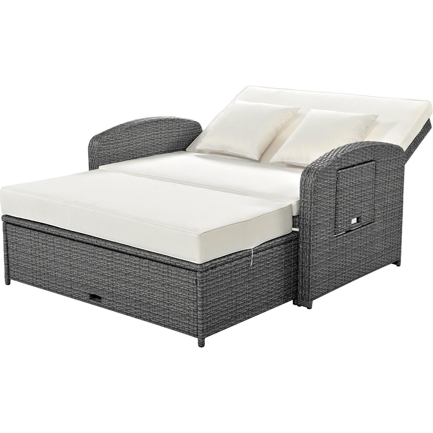 Healdsburg Contemporary Wicker Rattan Reclining Daybed