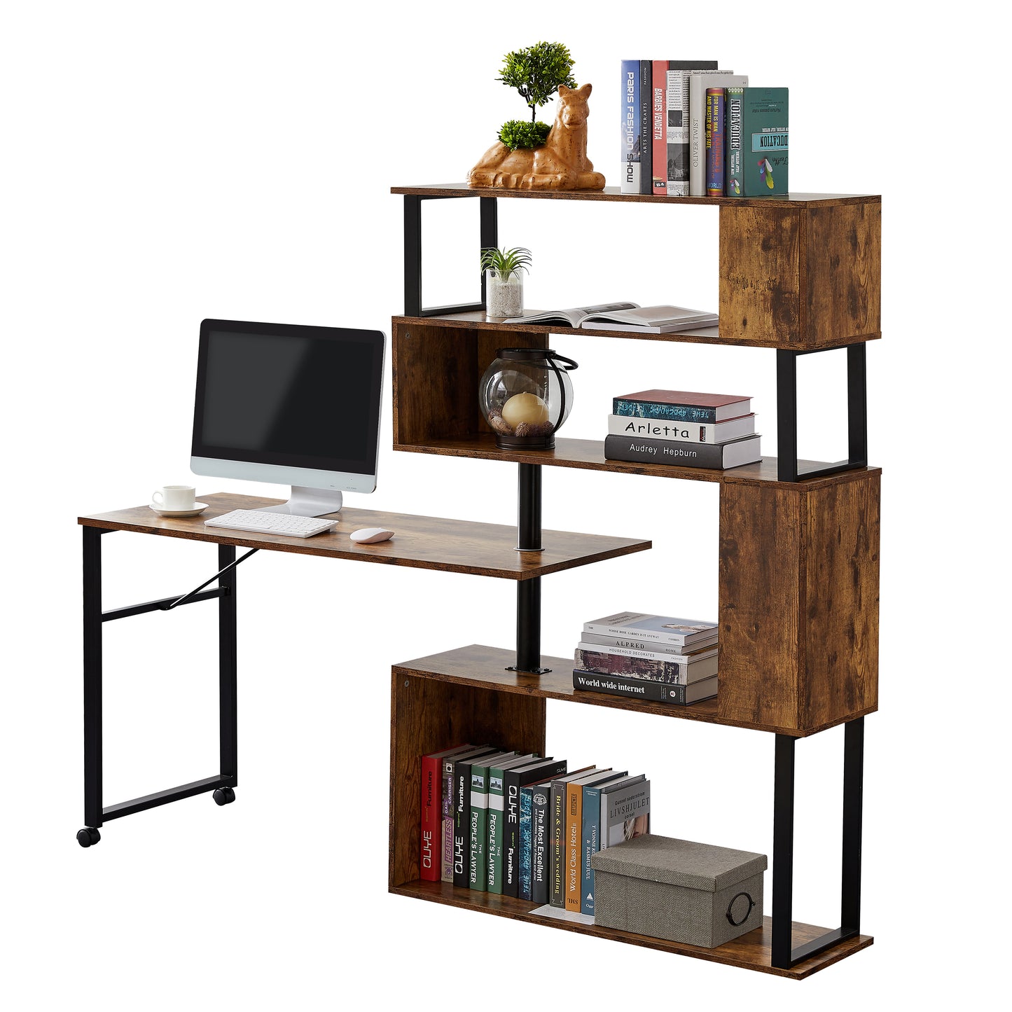 Somerset Modern Tiger L-Shaped Office Desk