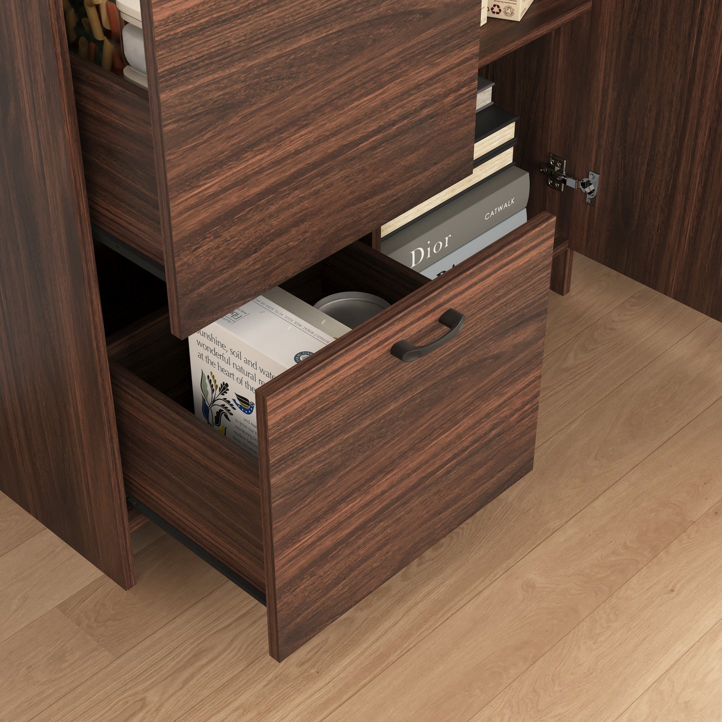 Kingsly Modern Foldable Desk Cabinet