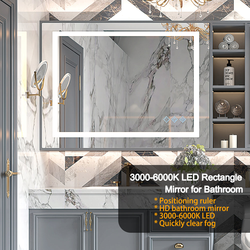 Centerville Modern Brushed LED Mirror