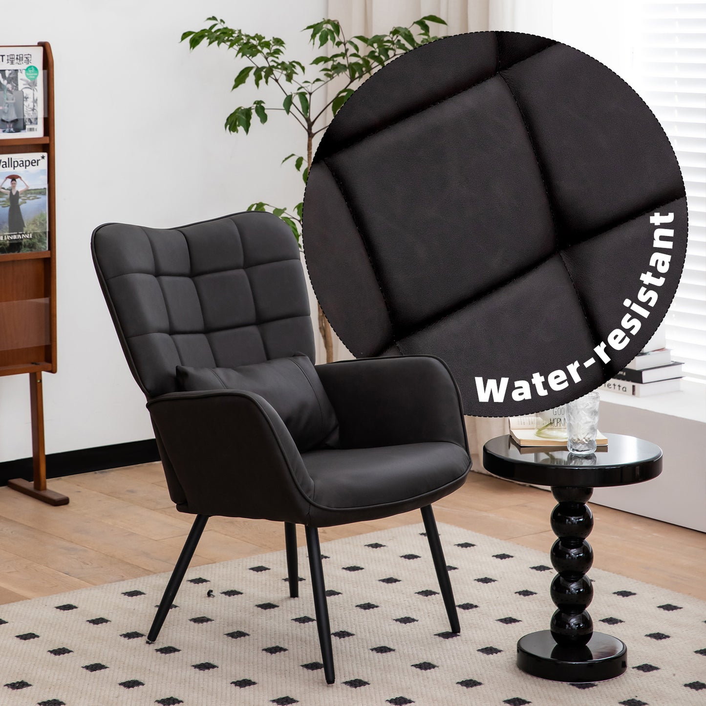 Calista Mid-Century Padded Accent Chair