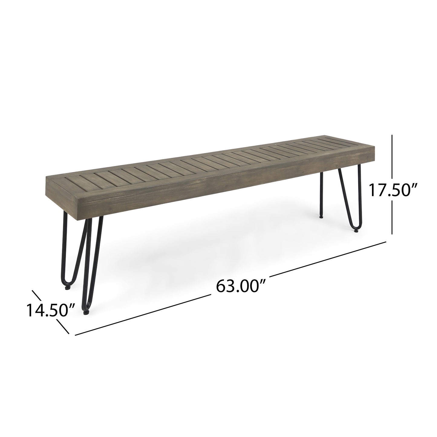 Silverleaf Industrial Wood Seating Bench