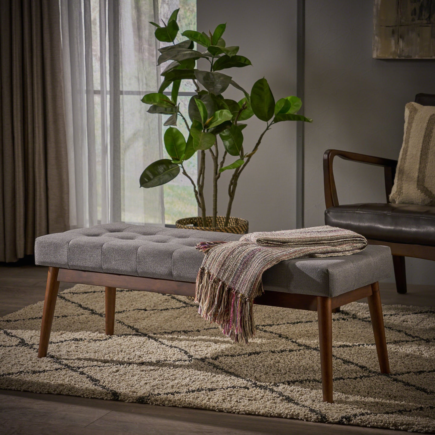 Bartholomew Modern Fabric Ottoman