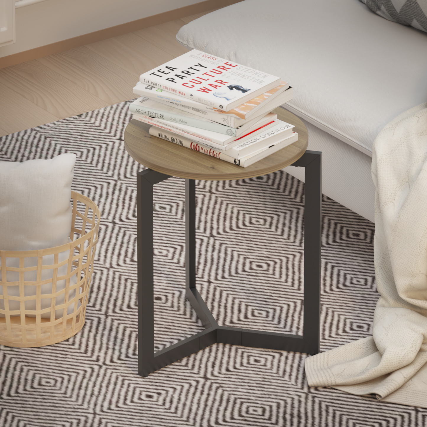 Bartholomew Modern Round Metal Accent Table