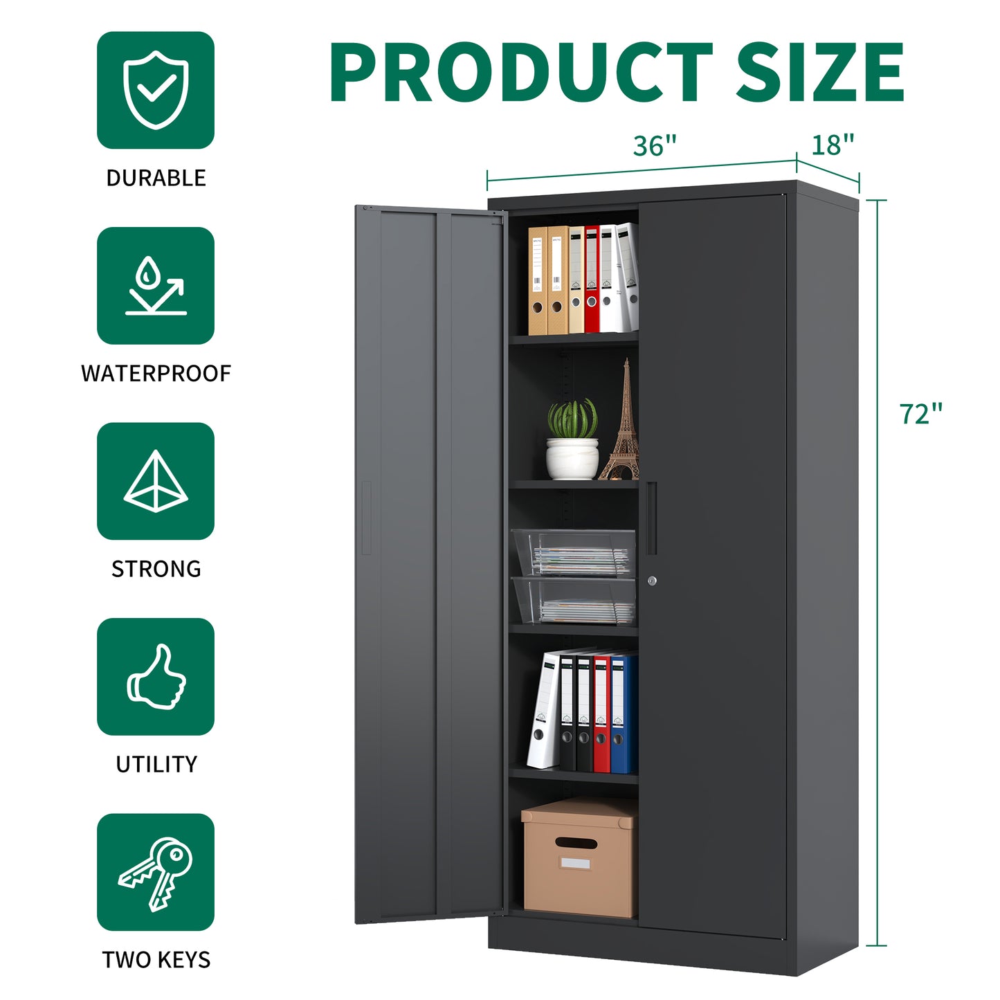 Calista Modern Metal Garage Storage Cabinet