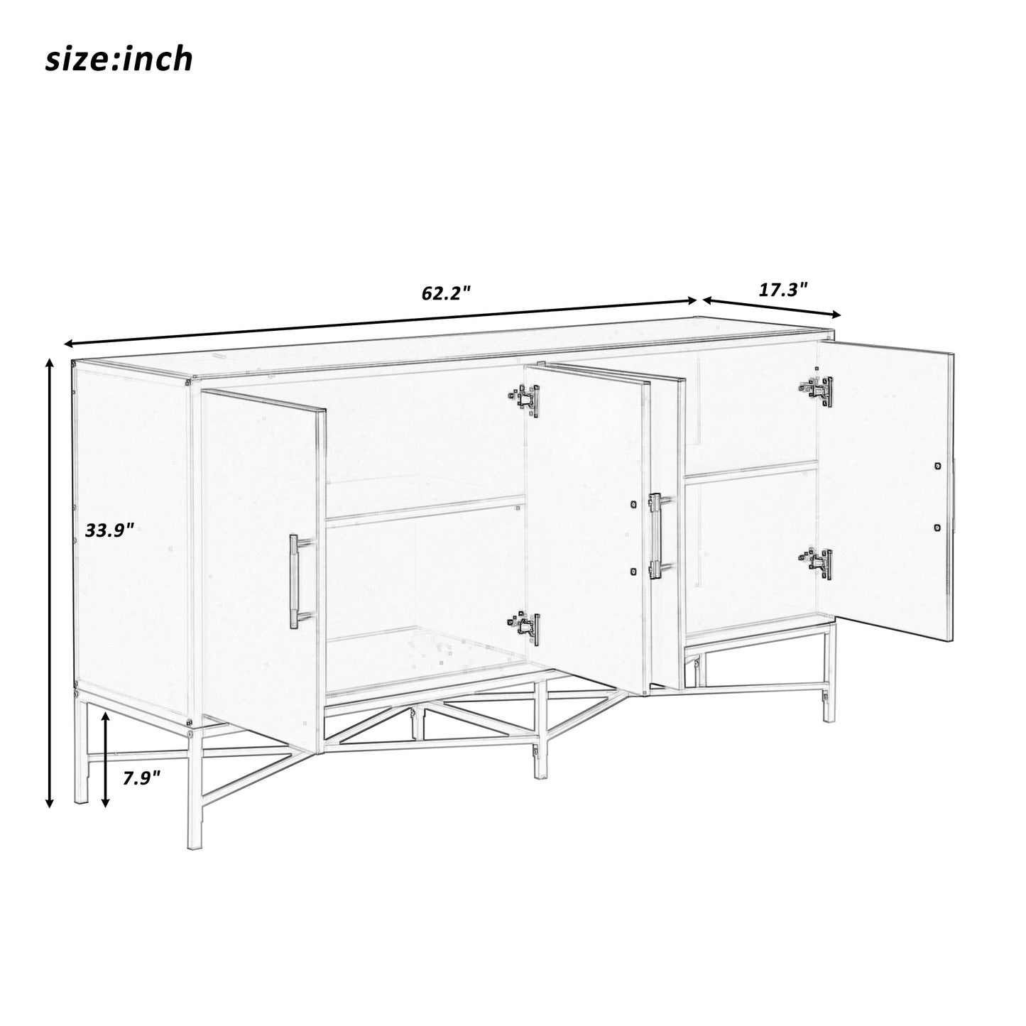 Warmsprings Modern Distinctive Four-Door Sideboard