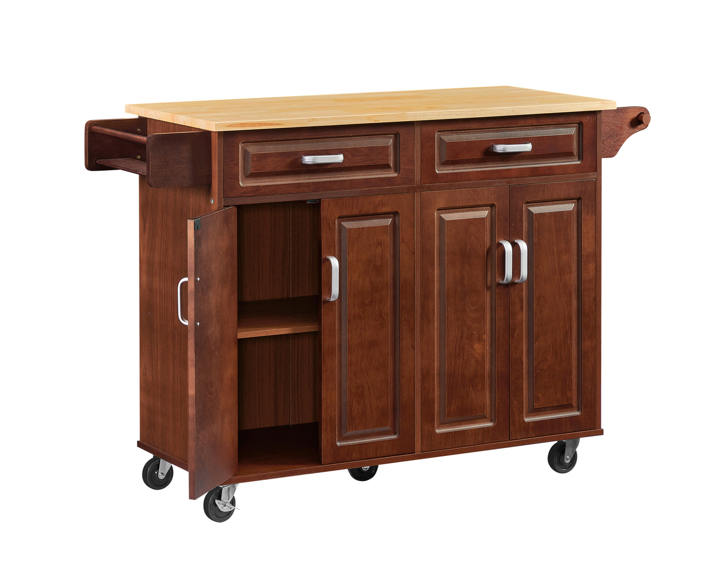 Elmcrest Traditional Velvet Kitchen Island Cart