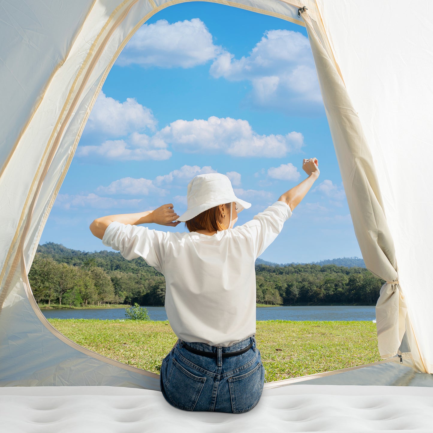 Bartholomew Contemporary Inflatable Air Mattress Built-in Pump