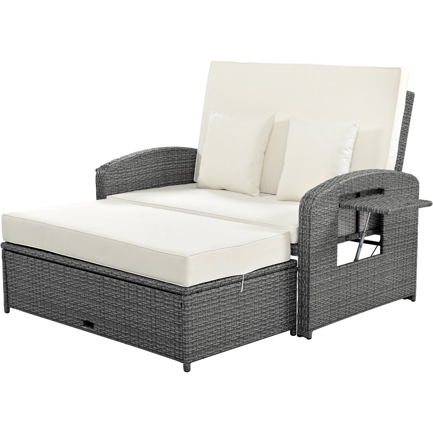 Healdsburg Contemporary Wicker Rattan Reclining Daybed