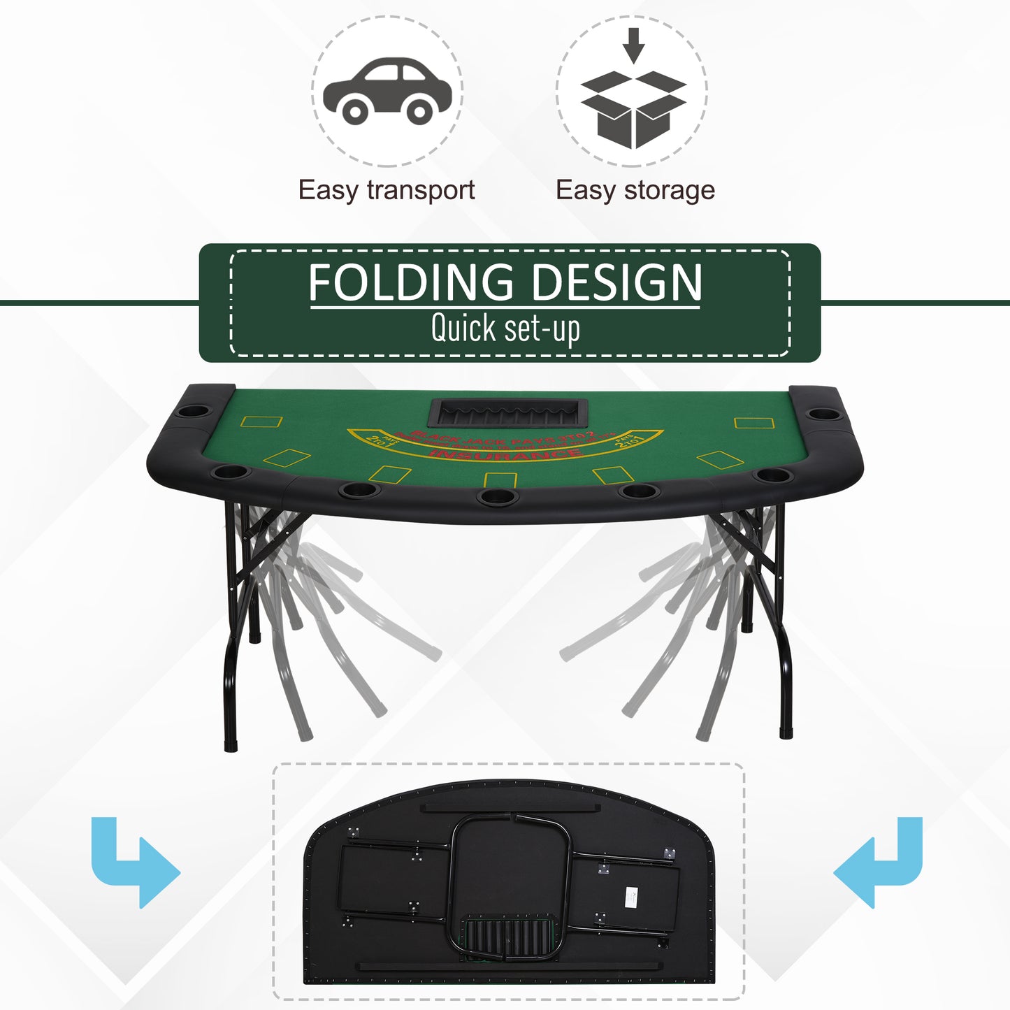 Silverleaf Contemporary Poker Table Foldable