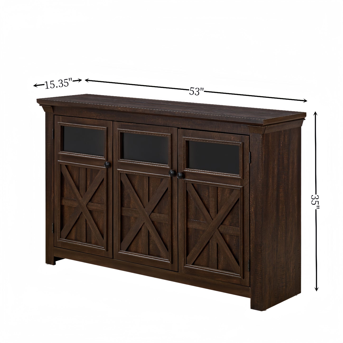 Jiron Craftsman Farmhouse 3-Door Buffet Cabinet
