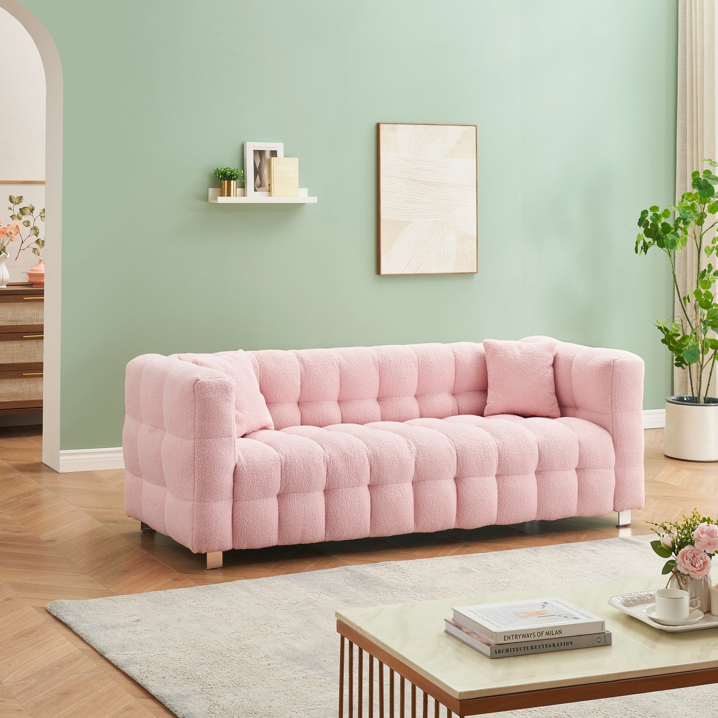 Luz Modern Teddy Fleece Sofa