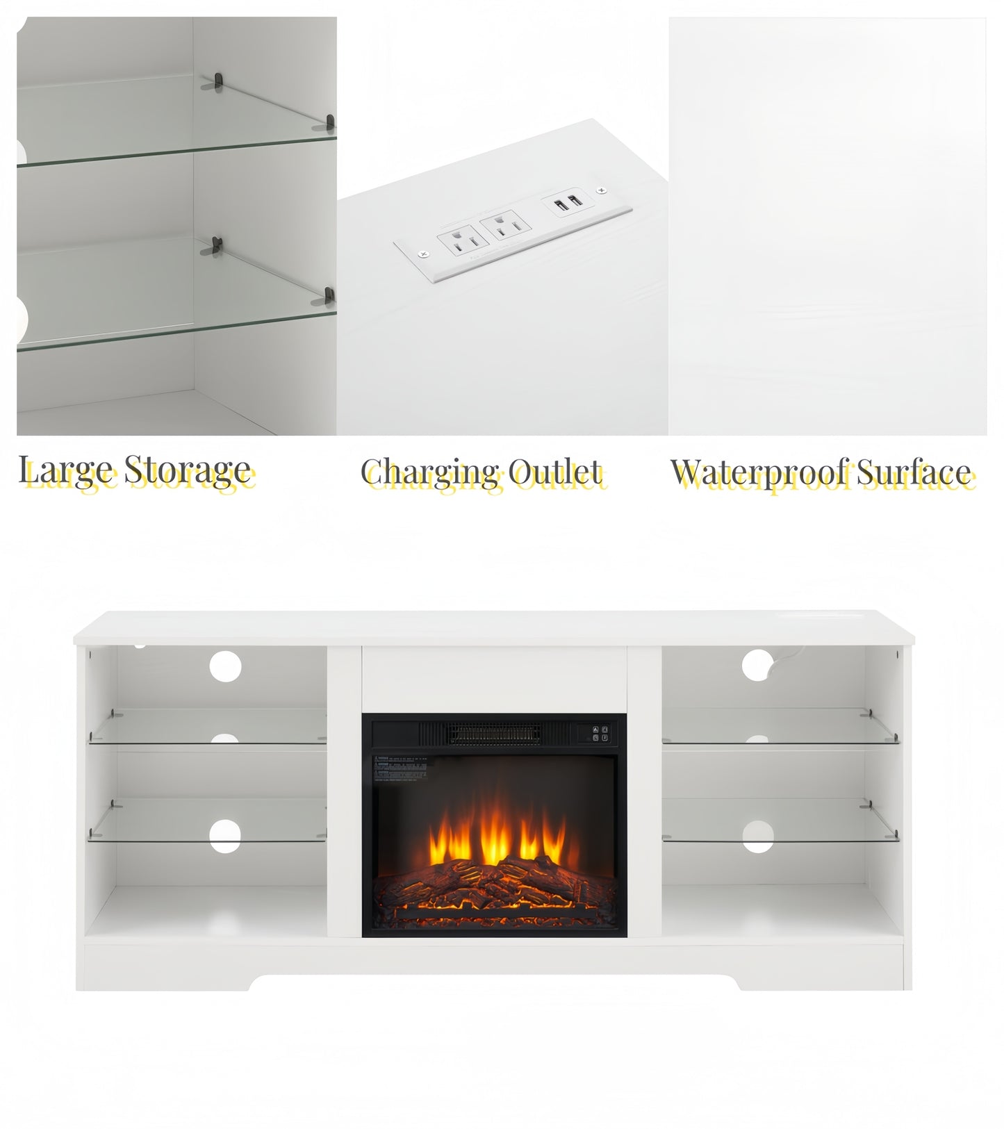 Marcel Modern LED Fireplace TV Stand