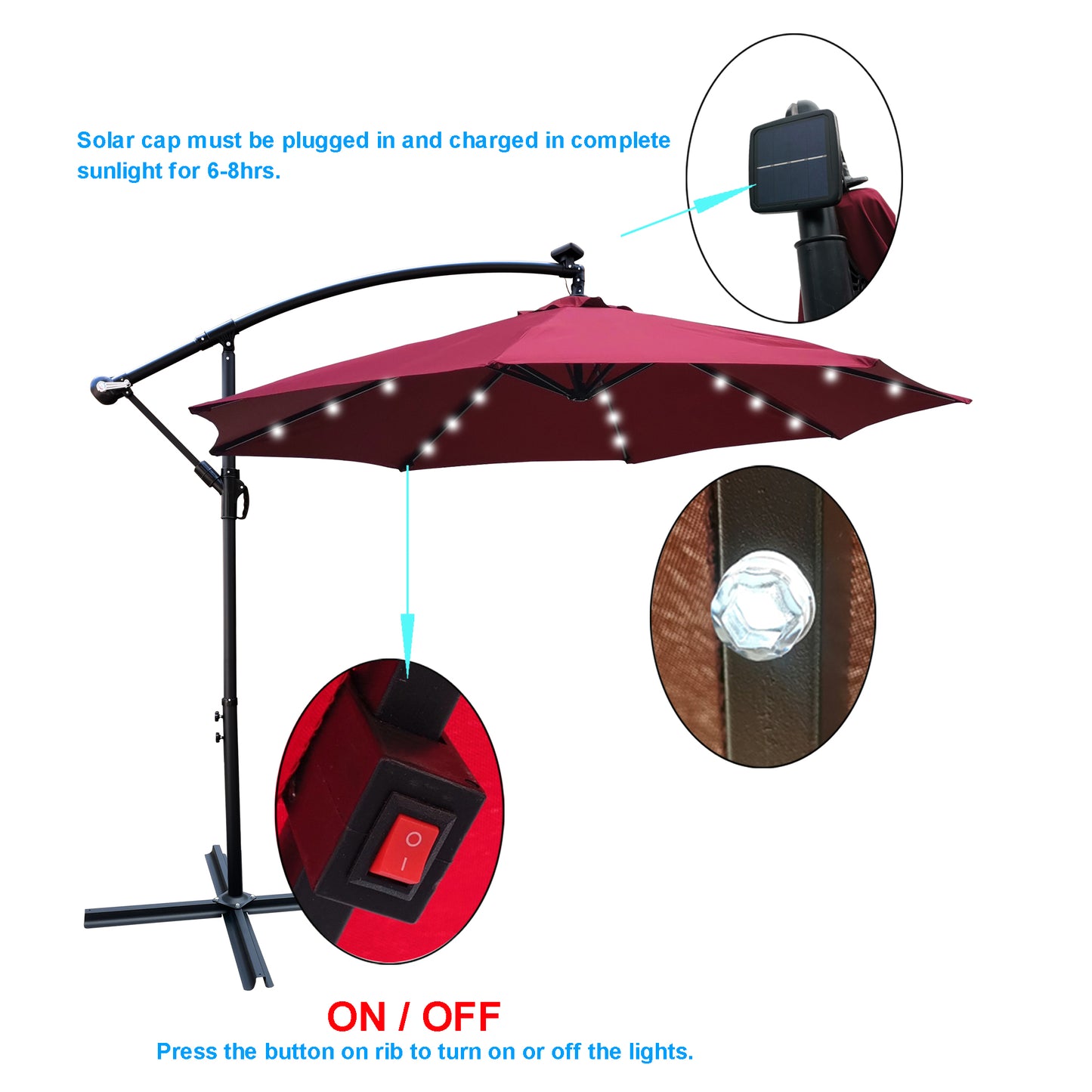 Napa Contemporary Solar LED Patio Umbrella