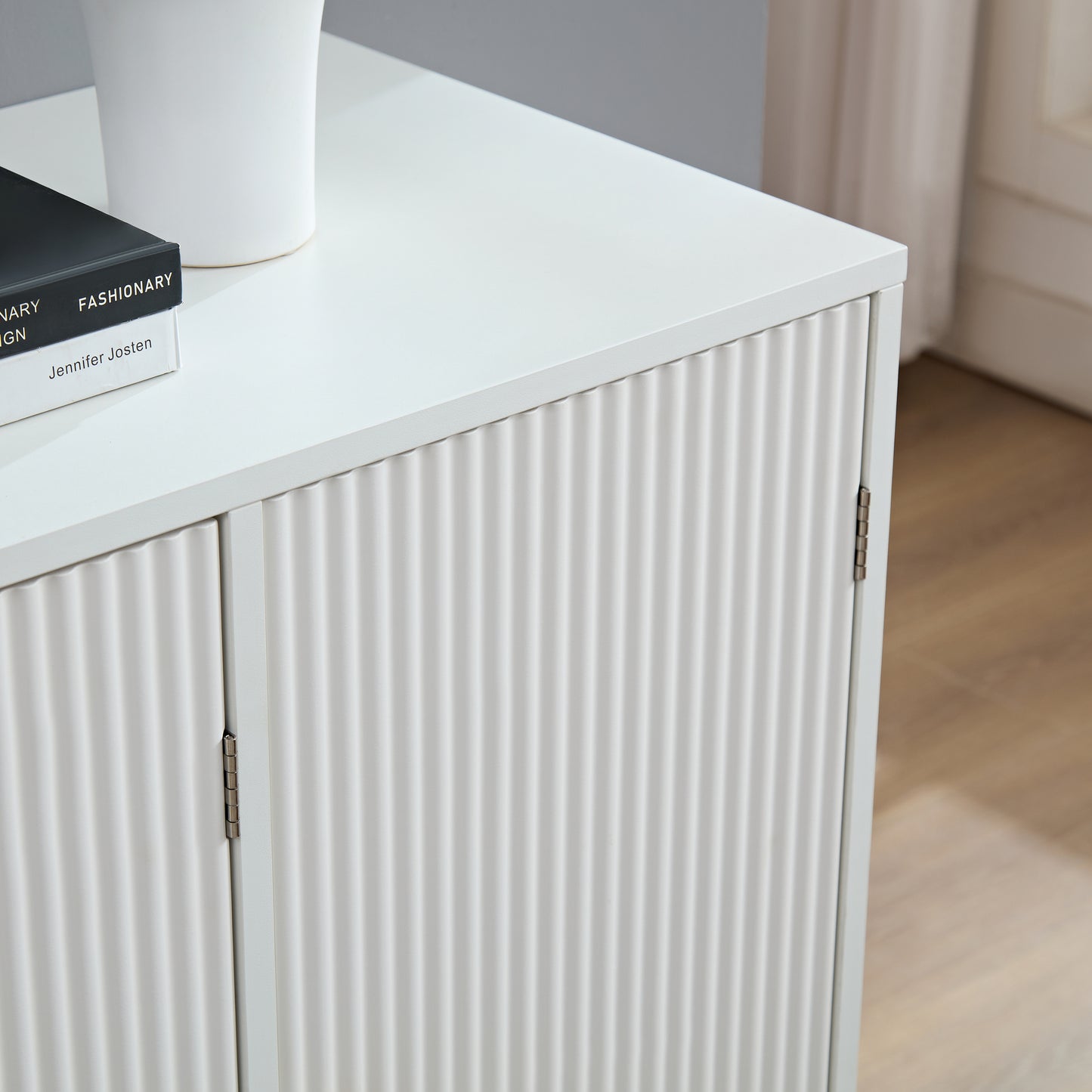 Marites Modern Wavy Texture Accent Cabinet
