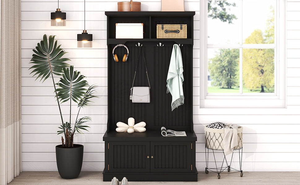 Niles Modern Storage Bench Coat Rack