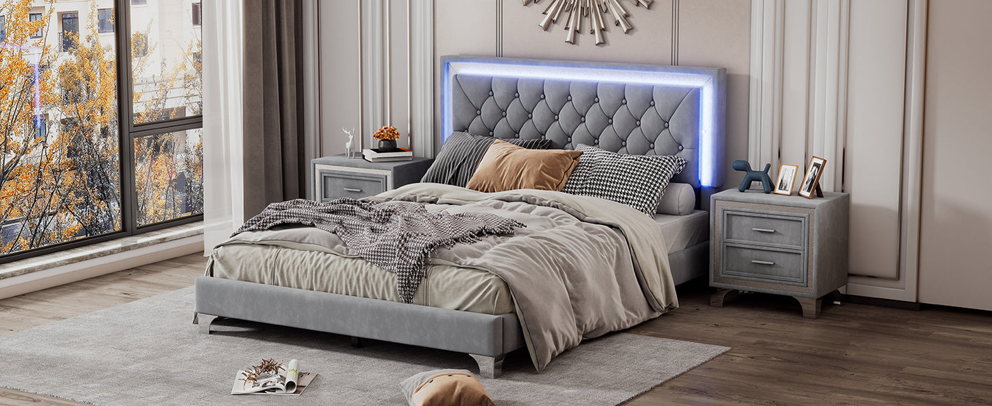 Silverleaf Modern LED Platform Bedroom Set