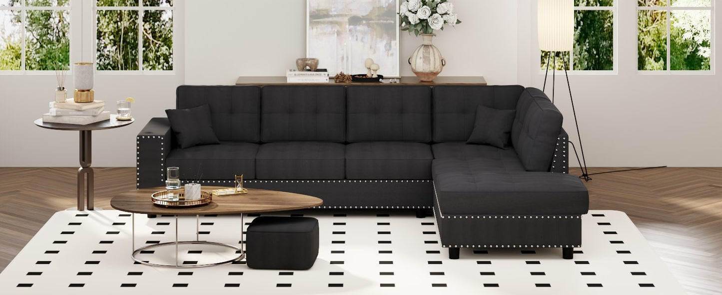 Calista Mid-Century L-Shaped Modular Sofa