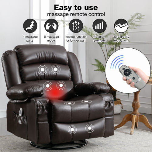Mission Modern Massage Swivel Recliner Chair