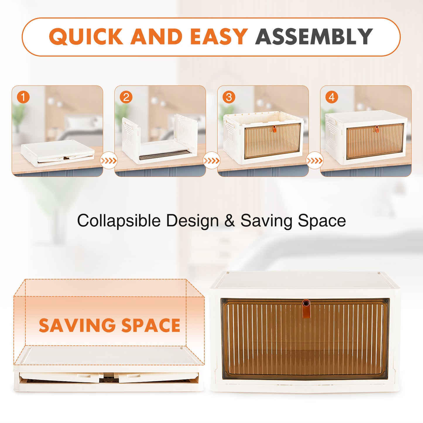 Amity Modern Stackable Storage Bins Organizers
