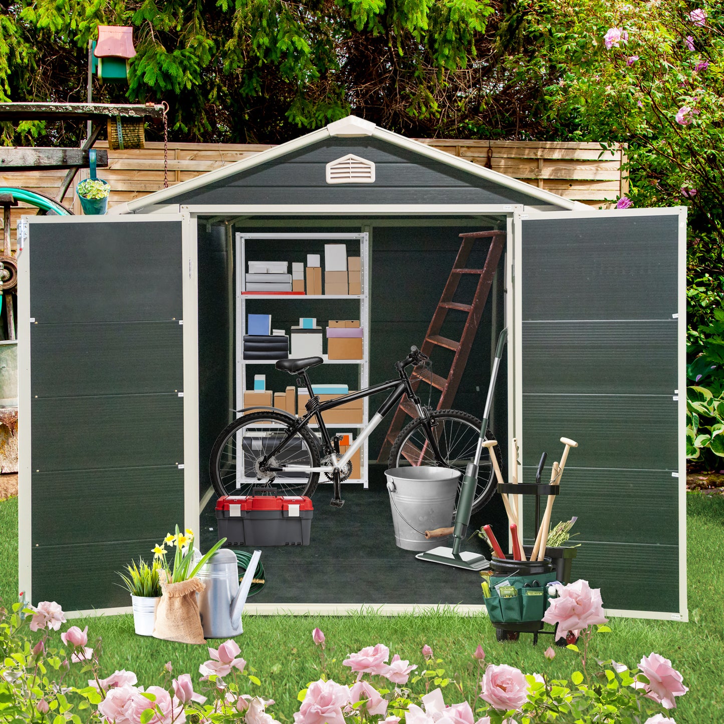 Warmsprings Industrial Resin Outdoor Storage Shed