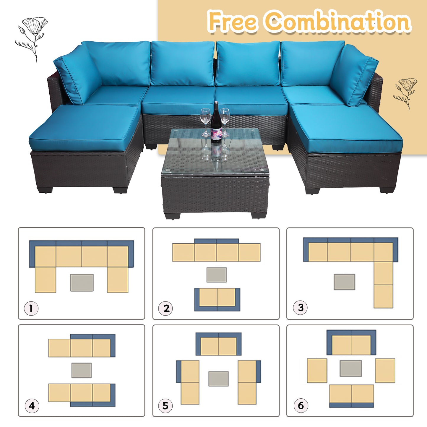 Cleo Modern Rattan Patio Set
