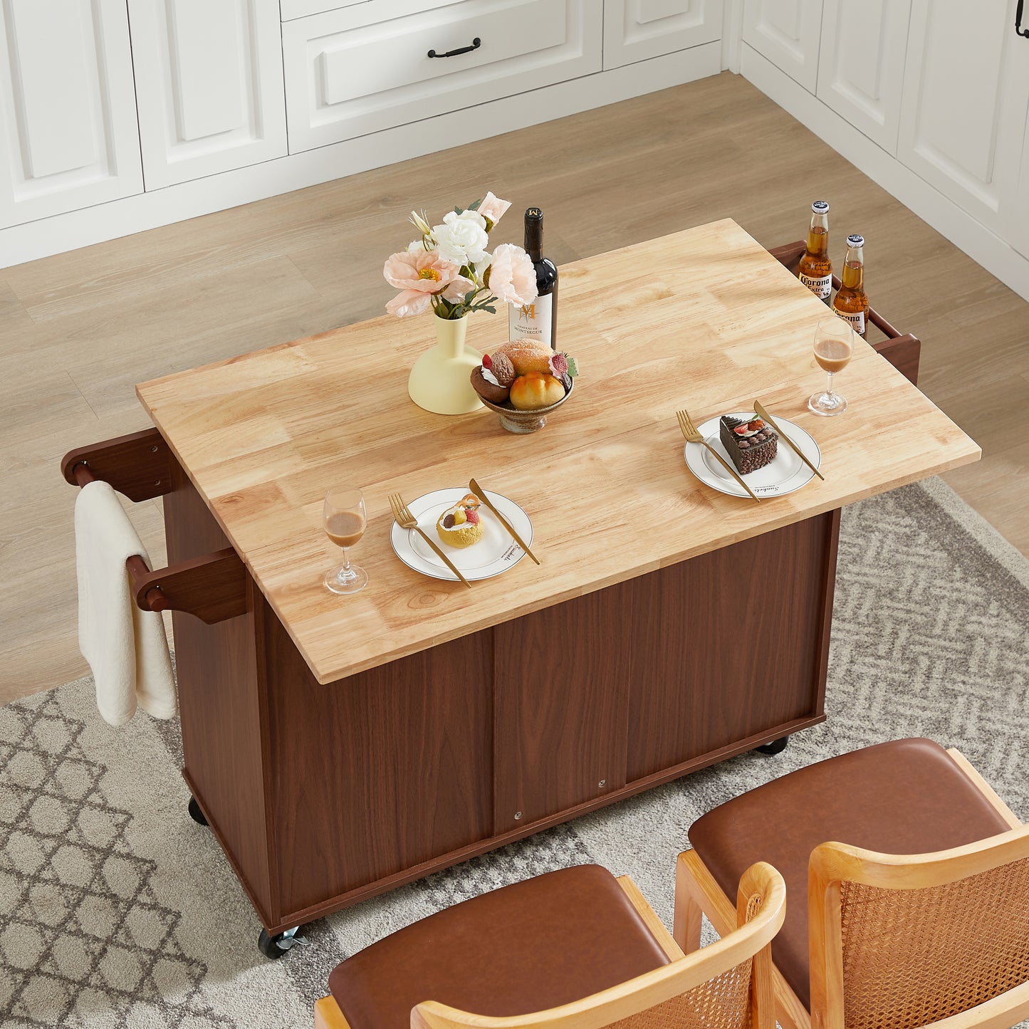 Bartholomew Modern Rolling Barn Dining Island