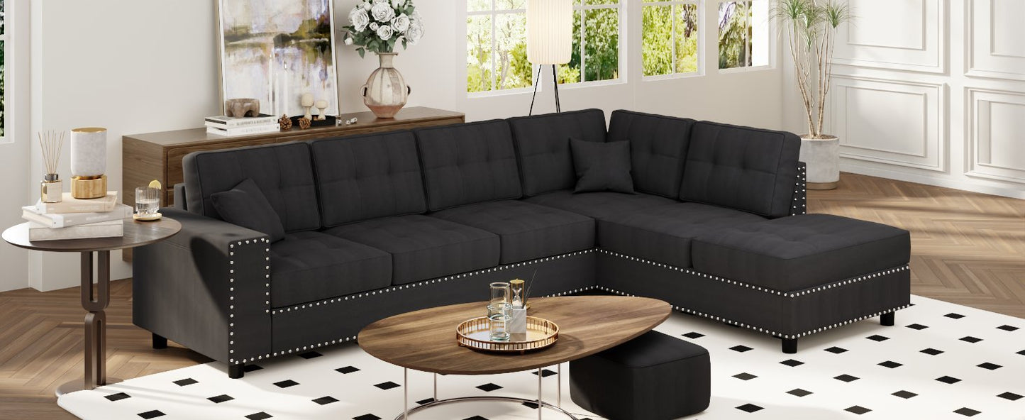 Calista Mid-Century L-Shaped Modular Sofa