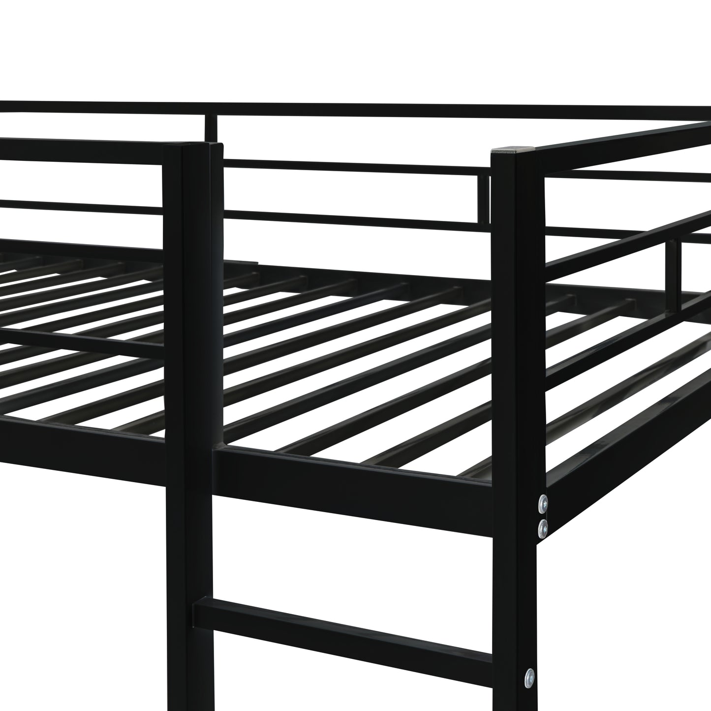 Oakridge Industrial Twin Metal Loft Bed with Shelves