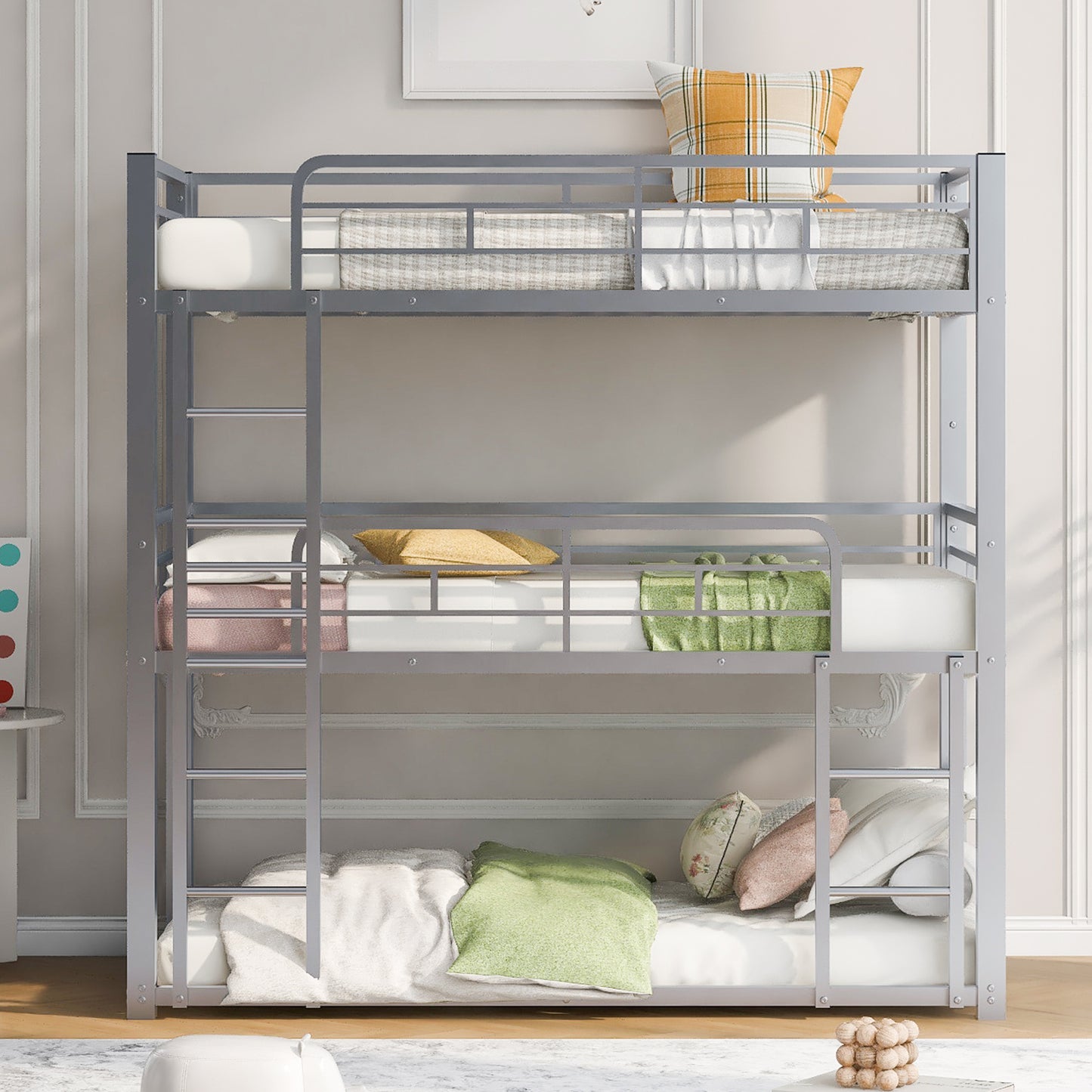 Irvington Industrial Metal Triple Bunk Bed