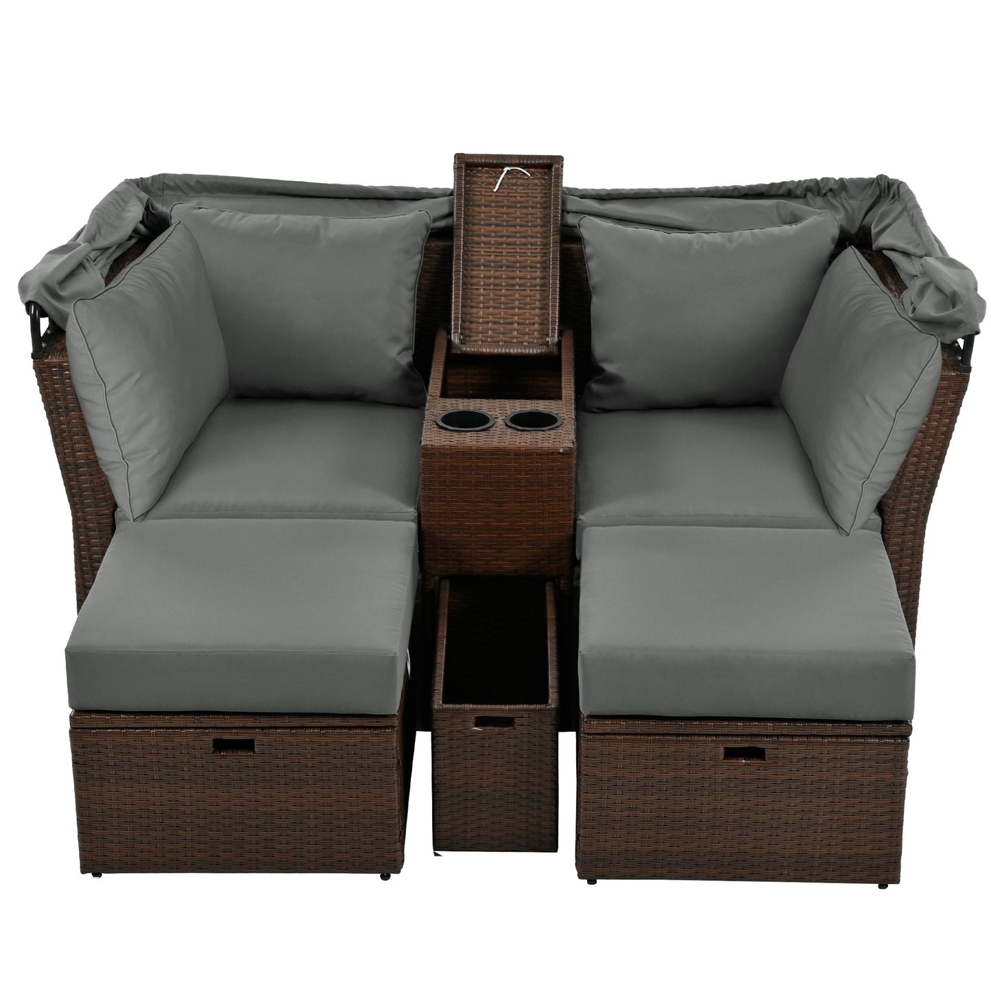 Amity Modern Loveseat Foldable Awning Daybed