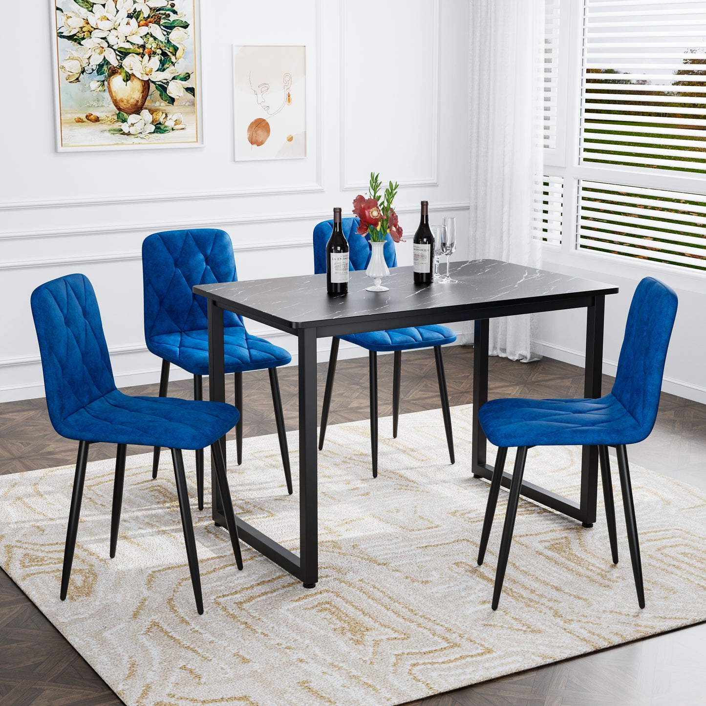 Westport Modern Velvet Upholstered Dining Chairs
