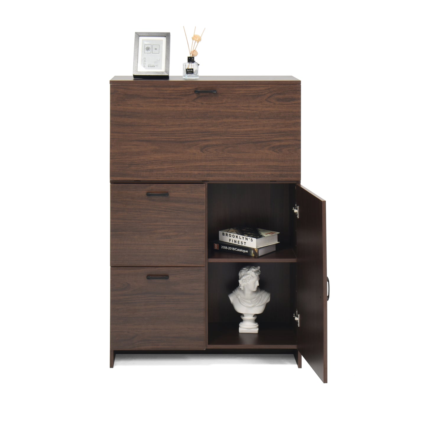 Kingsly Modern Foldable Desk Cabinet