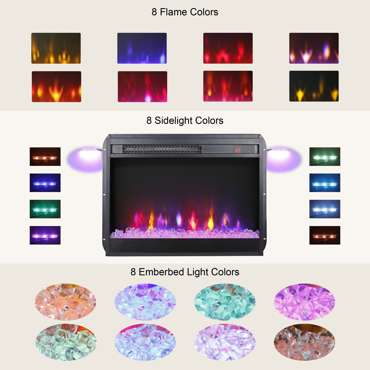 Fremont Contemporary Electric Fireplace Insert